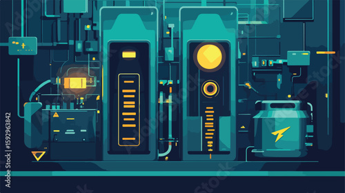 Efficient Battery Fuel Vector Illustration