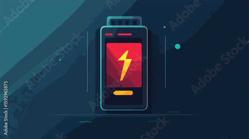 Efficient battery recharge vector illustration