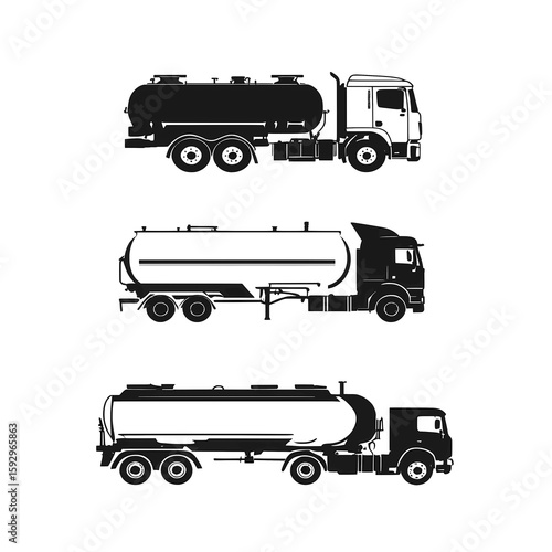 Minimalist vector fuel tankers with black shadows