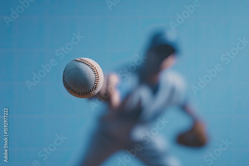 Baseball player swinging at a ball