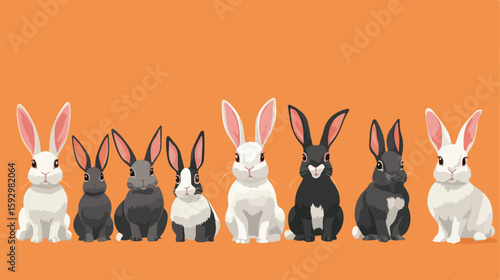 Rabbit Family Vector Illustration