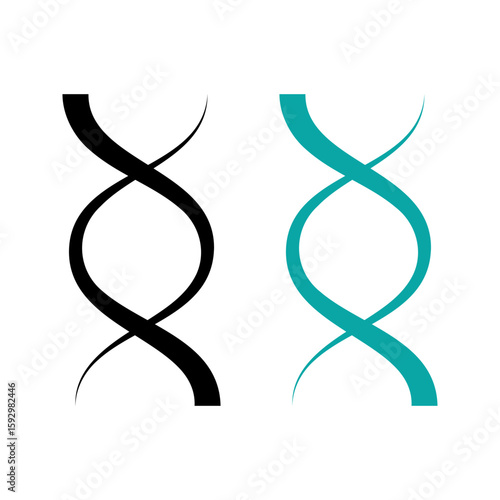 Set of long genetic molecule structure icon collection. DNA icon symbol. Vector Illustration. eps10
