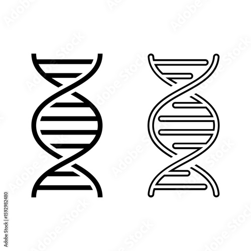 Set of long genetic molecule structure icon collection. DNA icon symbol. Vector Illustration. eps10