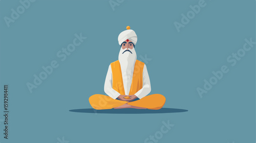 Guru Tegh Bahadur Ji Flat Vector Illustration