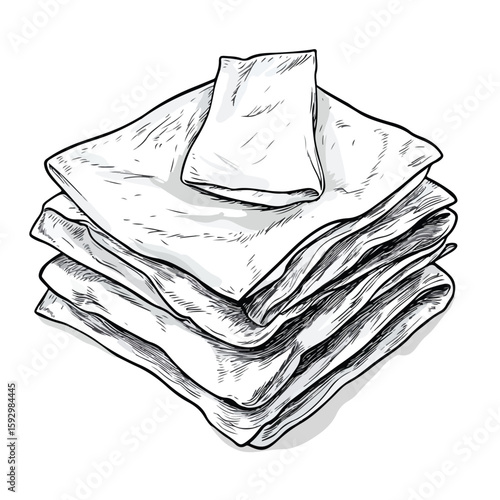 Hand Drawn Sketch Wet Wipes White Background
