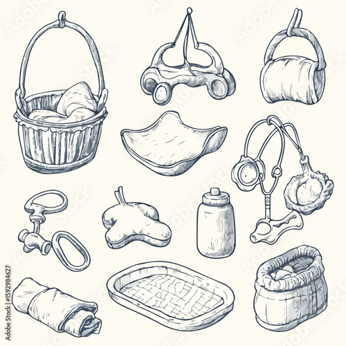 Baby Items Sketch Set