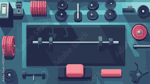 Fitness Equipment Vector Illustration