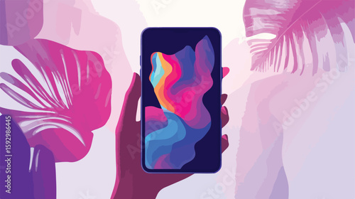 Smartphone website profile avatar holding hand