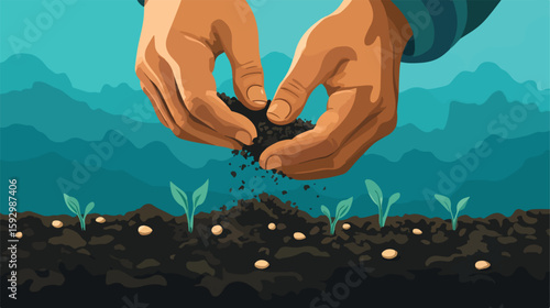 Precision Seed Sowing Illustration