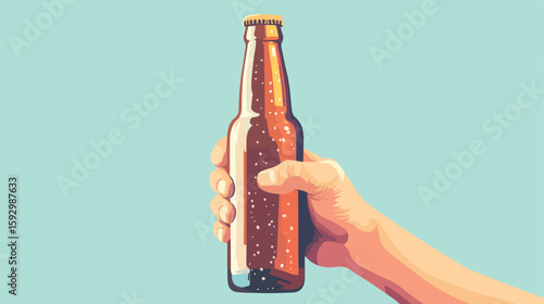 Beer bottle flat vector illustration