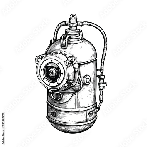 Diving Air Tank Sketch Symbol Illustration