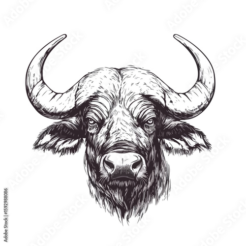 African Buffalo Sketch Wildlife Drawing