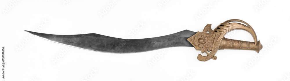 Fototapeta premium medieval pirate sword isolated on white background