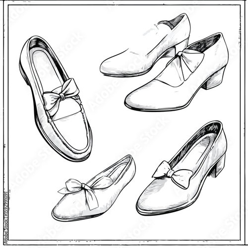 Hand-drawn Women's Loafers Sketch
