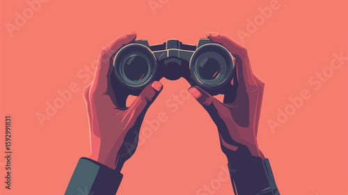 Exploring with binoculars: Human hands