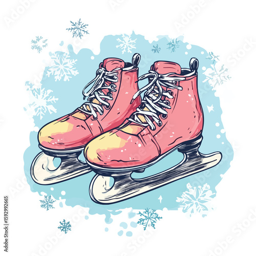 Hand-drawn Skates Sketch Symbol