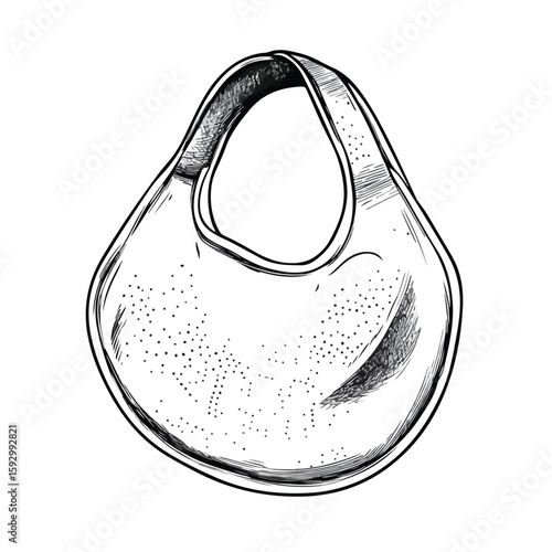 Baby Feeding Bib Sketch on White Background