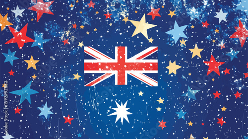 Australia Day celebration with flag vector