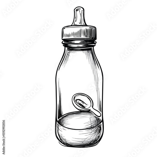 Baby Milk Bottle and Pacifier Sketch