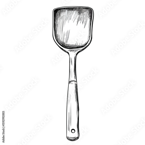 Professional Bartender Ice Scoop Hand-drawn Sketch