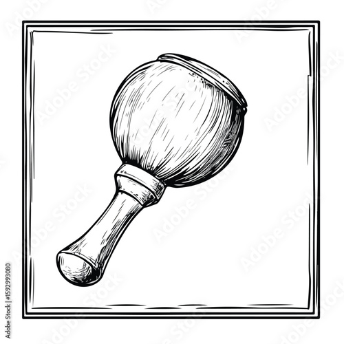 Hand-drawn Bell Baby Rattle Toy Sketch