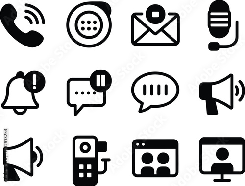 Collection of communication and notification icons