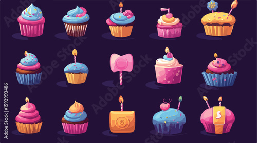 Celebratory Birthday Cupcake Cake with Gifts