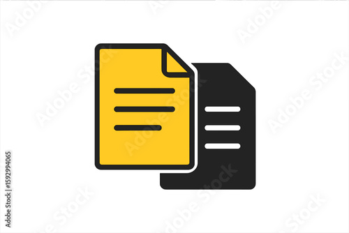 Vector illustration of document sheets icon in various styles, including filled, thin line, outline, and stroke, suitable for mobile, ui, and web applications