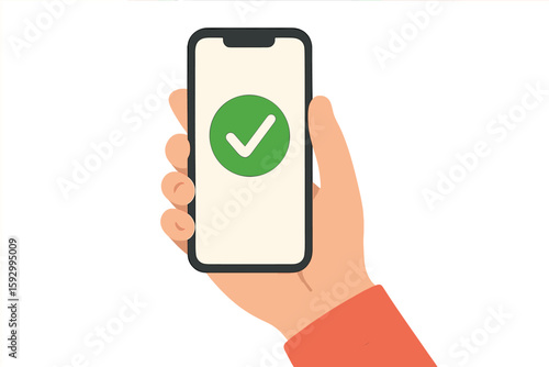 The concept of a web banner for online payment is a vector illustration, depicting a hand holding a smartphone with an open payment application, symbolizing a successful money transfer, suitable for