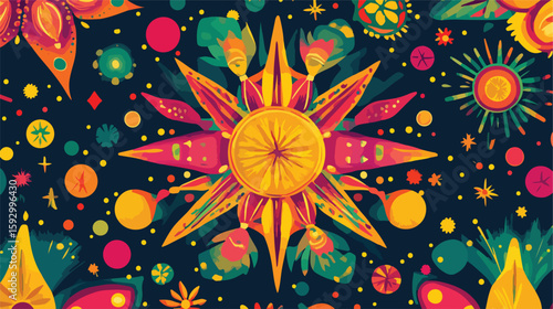 Epiphany celebration flat vector pattern illustration