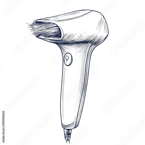 Epilator removing hairs hand-drawn sketch