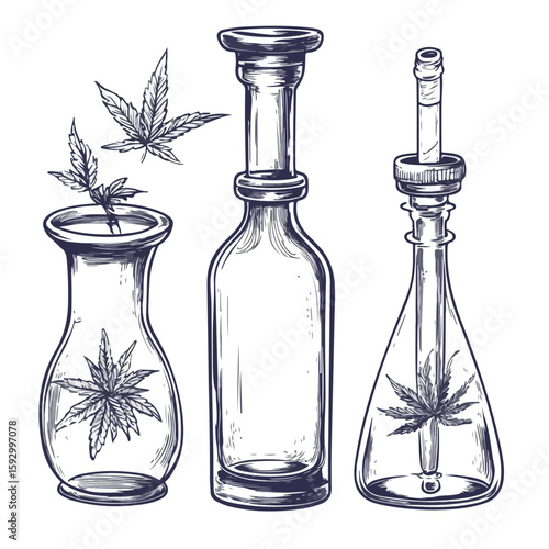 Hand-drawn Glass Bongs Sketch