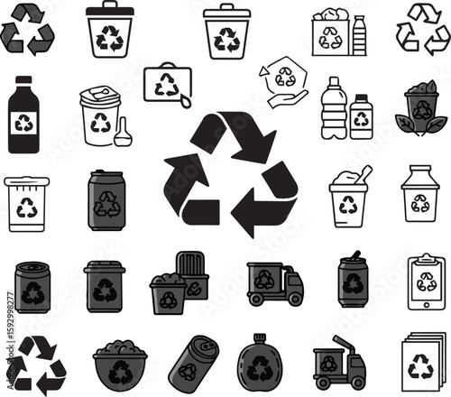 Recycle Symbol Vector with Eco Concept and Minimal Design