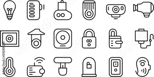 Collection of Smart Home Device Icons lightbulb powerbank