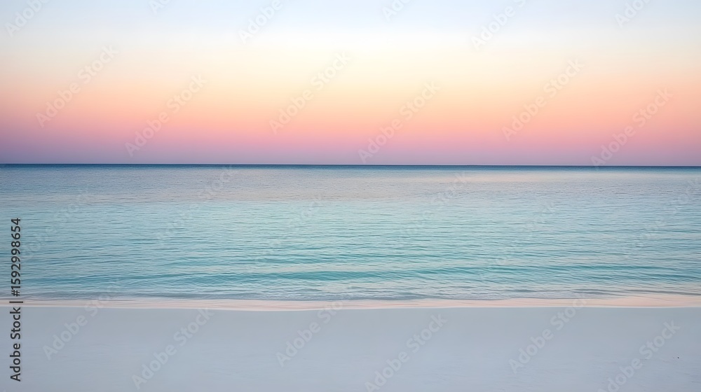 Fototapeta premium Pastel Sunset over Calm Ocean Beach