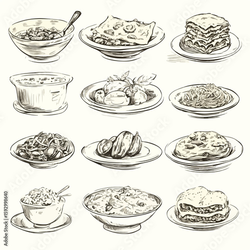 Italian Cuisine Sketch: Carpaccio Tagli