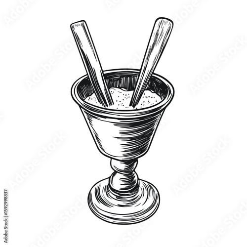 Hand-drawn muddler sketch on white background