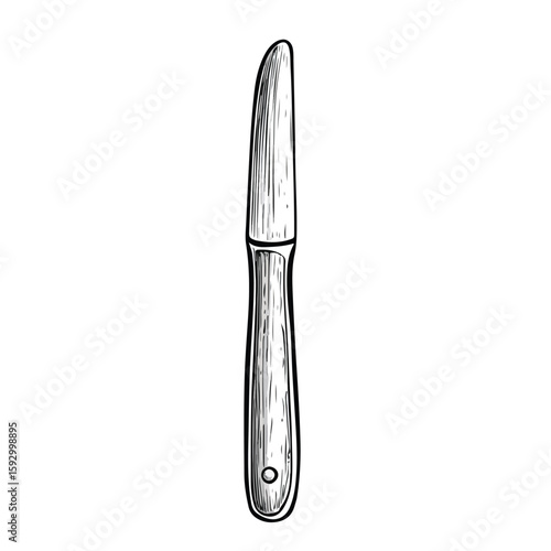 Hand-drawn Nail File Sketch on White
