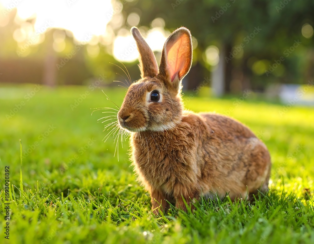 Fototapeta premium Rabbit in a grassy field