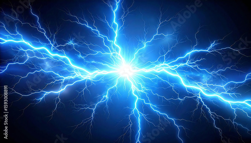 青色の稲妻の火花テクスチャ。青色の電光石火。光の効果のアニメ漫画スタイルの背景。Blue lightning sparks texture. Blue lightning. Light effect anime manga style background.