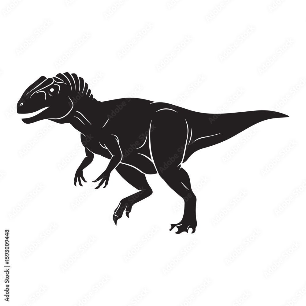 Obraz premium Allosaurus Silhouette Vector Dinosaur