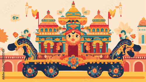 Rath Yatra Festival Vector Illustration