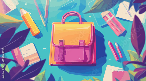 Teachers' Day Card with Schoolbag Design