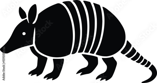 Silhouette armadillo cute mammal wildlife illustration Vector Illustrator