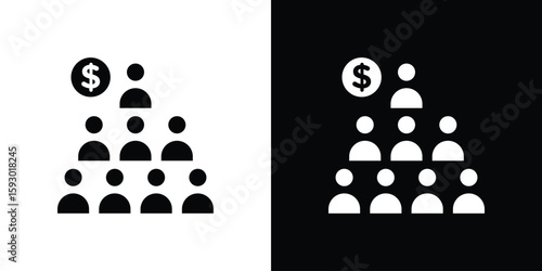 Fotografía Ponzi scheme icon collection. Vector icon design template