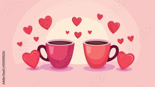 Romantic Valentine's Day Coffee Card Design