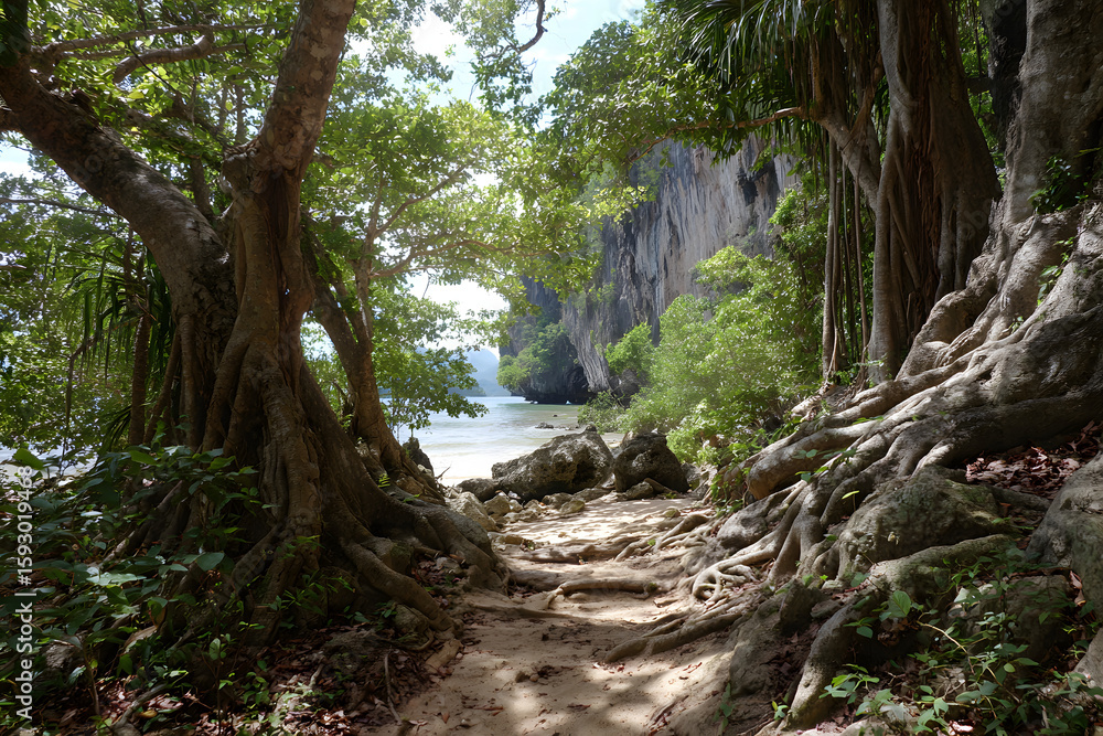 Fototapeta premium Monkey Trail Nature Trail, Ao Nang Beach, Krabi, Thailand