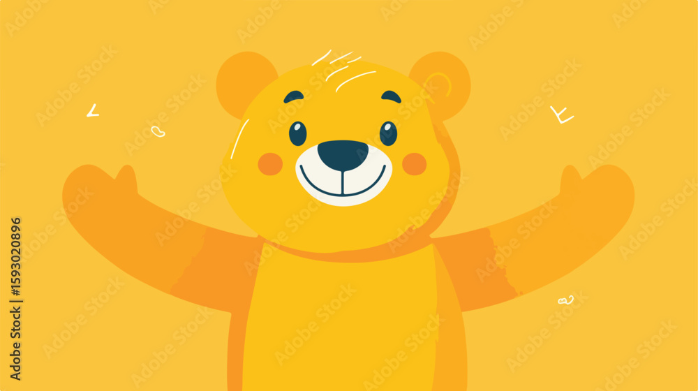 Fototapeta premium Cheerful Yellow Bear Teddy Illustration