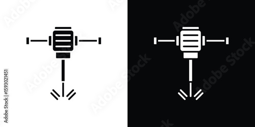 Hydraulic breaker icon collection. Vector icon design template