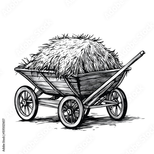 Cartoon hay and barrow illustration
